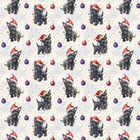 Adorable Santa Hat Dog Gift Wrap, Terrier Christmas Wrapping Paper, Jingle Paw Festive Terrier Wrapping Paper, Holiday Puppy Lover Gift Wrap