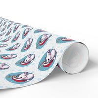 Santa Hat Snowflake Holiday Gift Wrap, Christmas Unicorn Wrapping Paper, Adorable Magical Xmas Wrapping Paper Roll, Kids Holiday Gift Wrap