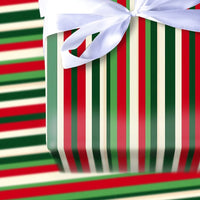 Vertical Striped Christmas Gift Wrap, Red and Green Stripe Wrapping Paper, Traditional Holiday Wrapping Paper, Festive Present Gift Wrap