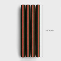Horizontal Striped Gift Wrap, Rustic Stripe Wrapping Paper, Vintage Christmas Stripe Wrapping Paper, Festive Holiday Present Gift Wrap