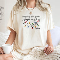 Jingle Some of the Way Holiday Graphic Tee, Humorous Christmas T-Shirt, Sarcastic Tired Mom Xmas Shirt, Retro Christmas Humor Tee