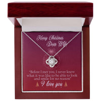 18k Gold Stainless Steel Love Knot Pendant, Christmas Love Knot Necklace for Wife, Message Card Holiday Necklace, Romantic Present for Her