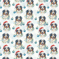 Santa Dog Wrapping Paper, Australian Shepherd Christmas Wrapping Paper, Aussie Holiday Gift Wrap, Dog Lover Wrapping Paper, Adorable Pet Wrap