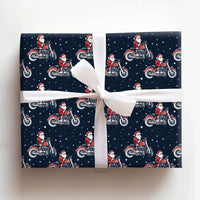 Motorcycle Santa Claus Gift Wrap, Biker Santa Wrapping Paper, Chopper Santa Holiday Paper, Biker Christmas Wrapping Paper, Biker Gift Wrap
