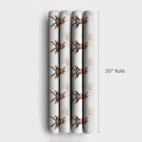 Watercolor Reindeer Gift Wrap, Red Nosed Reindeer Wrapping Paper, Festive Holiday Reindeer Paper Roll, Adorable Christmas Gift Wrapping Paper
