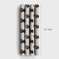 Santa Hat Dog Gift Wrap, Black Labrador Christmas Wrapping Paper, Adorable Pet Lover Holiday Wrapping Paper, Puppy Xmas Gift Wrapping Paper