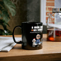 Personalized Man and Dogs Coffee Mug, Custom Dog Dad Ceramic Mug, Adorable Pet Parent Ceramic Mug, Christmas Dog Lover Coffee Cup, Holiday Present