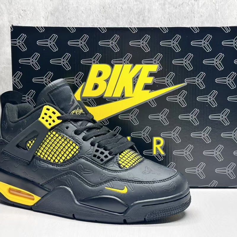 Mid Top Sneakers, Gray Yellow Colorway, Lace Up Design, Casual Gift for Sneaker Fans