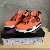 Mid Top Sneakers, Orange Black Colorway, Lace Up Design, Casual Gift for Sneaker Fans