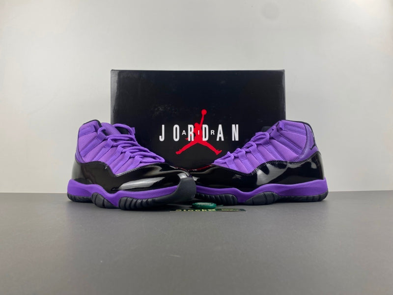 Retro High Top Sneakers, Black Purple Colorway, Leather Footwear, Lace Up Design, Casual Gift for Sneaker Fans