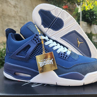 Mid Top Sneakers, Blue White Colorway, Lace Up Design, Casual Gift for Sneaker Fans