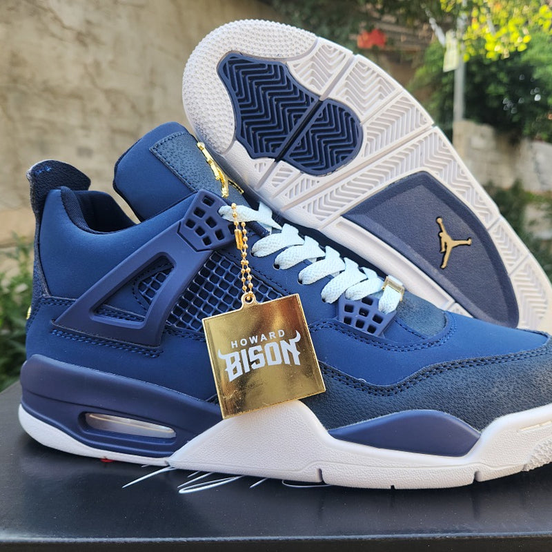 Mid Top Sneakers, Blue White Colorway, Lace Up Design, Casual Gift for Sneaker Fans