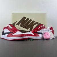 Low Top Sneakers, White Red Colorway, Reverse Hook Design, Lace Up Design, Casual Gift for Sneaker Fans