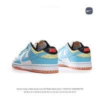 Low Top Skate Shoes, Blue White Colorway, Lace Up Design, Casual Gift for Shoe Lovers