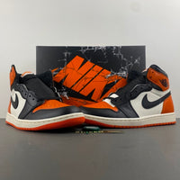 High Top Sneakers, White Black Orange Colorway, Lace Up Design, Casual Gift for Sneaker Fans