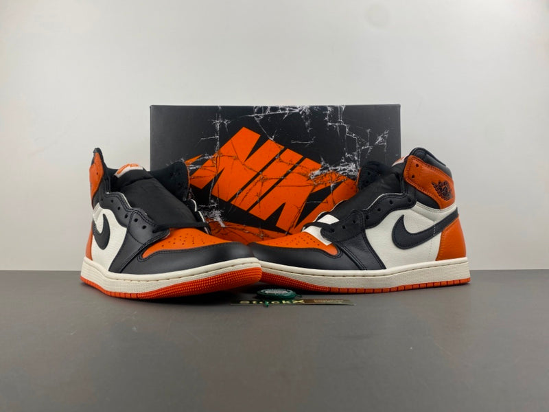 High Top Sneakers, White Black Orange Colorway, Lace Up Design, Casual Gift for Sneaker Fans
