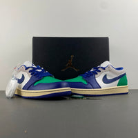 Low Top Sneakers, White Green Purple Colorway, Lace Up Design, Casual Gift for Sneaker Fans
