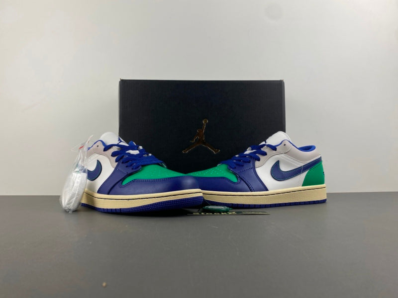 Low Top Sneakers, White Green Purple Colorway, Lace Up Design, Casual Gift for Sneaker Fans