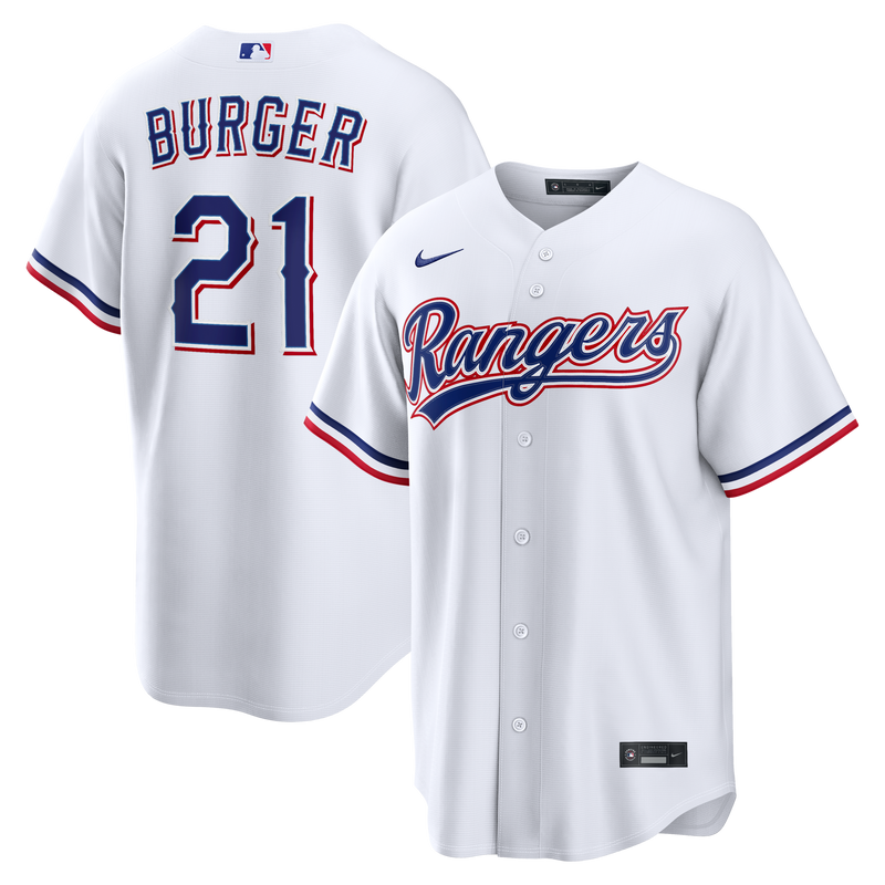 Texas Rangers Jake Burger White Home Replica Jersey