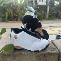 High Top Sneakers, White Gold Colorway, Lace Up Design, Casual Gift for Sneaker Fans