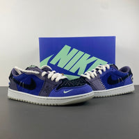 Low Top Sneakers, Blue White Colorway, Lace Up Design, Casual Gift for Sneaker Fans