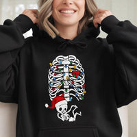 Skeleton Baby Santa Hat Graphic Sweatshirt, Christmas Pregnancy Hoodie, Adorable Maternity Holiday Pullover, Expecting Mom Present