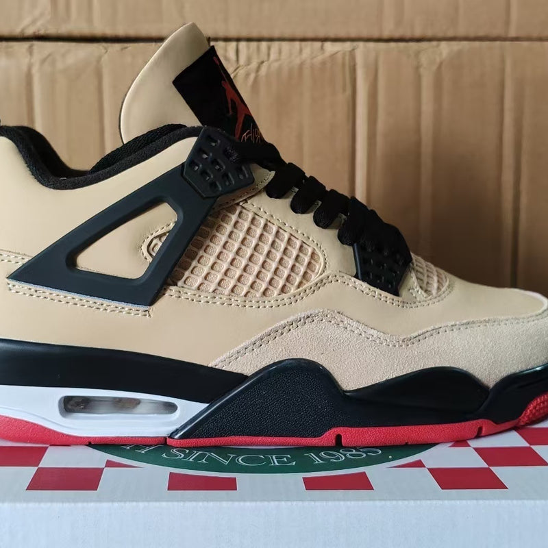 Mid Top Sneakers, Beige Black Colorway, Lace Up Design, Casual Gift for Sneaker Fans