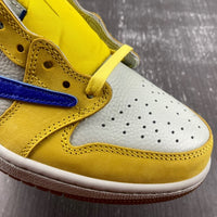 Low Top Sneakers, Blue White Yellow Colorway, Reverse Hook Design, Lace Up Design, Casual Gift for Sneaker Fans
