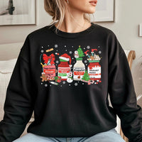 Medical Medication Jar Holiday Sweater, Christmas Nurse Sweatshirt, Humorous RN ICU Crewneck Sweatshirt, Healthcare Worker Christmas Present