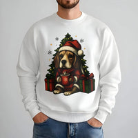 Adorable Santa Beagle Dog Sweatshirt, Beagle Christmas Sweatshirt, Retro Holiday Dog Lover Crewneck, Winter Puppy Pullover, Pet Owner Xmas Present