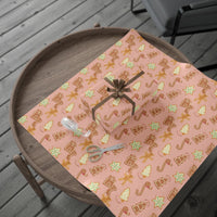 Adorable Holiday Cookie Gift Wrap Roll, Gingerbread Christmas Wrapping Paper, Festive Xmas Wrapping Paper, Holiday Present Supplies