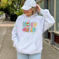 Christmas Ornament Hoodie, Holly Jolly Christmas Hoodie, Festive Holiday Hooded Sweatshirt, Retro Xmas Graphic Pullover, Christmas Present