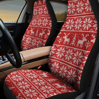 Nordic Reindeer Knit Car Seat Covers, Christmas Car Seat Covers, Holiday Festive Seat Protectors, Polar Fleece Winter Auto Decor Present