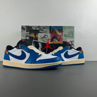 Low Top Sneakers, Blue White Yellow Colorway, Lace Up Design, Casual Gift for Sneaker Fans