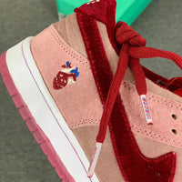 Low Top Sneakers, Pink White Colorway, Valentine Design, Lace Up Design, Casual Gift for Sneaker Fans