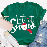 Festive Winter Holiday T-Shirt, Let It Snow Christmas Shirt, Adorable Snowflake Graphic Tee, Merry Xmas Apparel, Seasonal Present Shirt