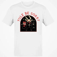 Humorous Dark Christmas Graphic Tee, Yule Be Sorry Krampus T-Shirt, Holiday Folklore Monster Shirt, Spooky Winter Season Present