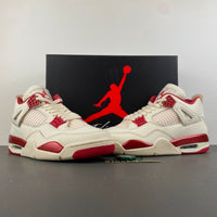 Low Top Sneakers, Off White Red Colorway, Leather Footwear, Lace Up Design, Casual Gift for Sneaker Fans