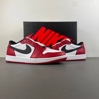 Low Top Sneakers, White Red Colorway, Lace Up Design, Casual Gift for Sneaker Fans
