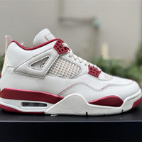 Mid Top Sneakers, White Red Colorway, Lace Up Design, Casual Gift for Sneaker Fans