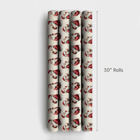 Vintage Santa Gift Wrap, Santa Wine Christmas Wrapping Paper, Humorous Holiday Wine Lover Wrapping Paper, Retro Xmas Drinking Wrapping Paper