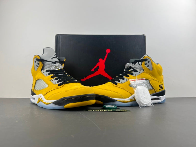 High Top Sneakers, Yellow White Colorway, Leather Footwear, Lace Up Design, Casual Gift for Sneaker Fans