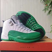 High Top Sneakers, White Green Colorway, Lace Up Design, Casual Gift for Sneaker Fans
