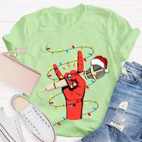 Festive Singer Holiday Graphic Tee, Christmas Microphone Santa Hat Shirt, Music Lover Christmas T-Shirt, Vocalist Musician Xmas Present