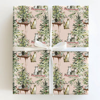 Watercolor Holiday Cat Gift Wrap, Christmas Cat Wrapping Paper, Adorable Kitten Christmas Wrapping Paper, Festive Cat Lover Wrapping Paper Roll