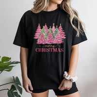 Watercolor Festive Holiday T-Shirt, Pink Christmas Tree T-Shirt, Adorable Merry Christmas Shirt, Girly Pastel Xmas Graphic Tee, Holiday Present