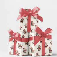 Whimsical Winter Animal Gift Wrap, Snowy Caroling Penguin Wrapping Paper, Adorable Christmas Present Paper, Holiday Penguin Wrapping Paper