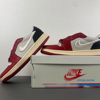 Low Top Sneakers, White Red Colorway, Lace Up Design, Casual Gift for Sneaker Fans