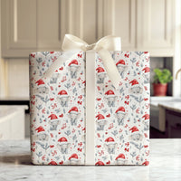 Santa Hat Animal Gift Wrap, Adorable Baby Elephant Christmas Wrapping Paper, Winter Foliage Baby Elephant Wrapping Paper, Holiday Wrapping Paper