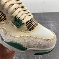 Distressed Sneakers, White Green Colorway, Lace Up Design, Distressed Finish, Casual Gift for Sneaker Fans